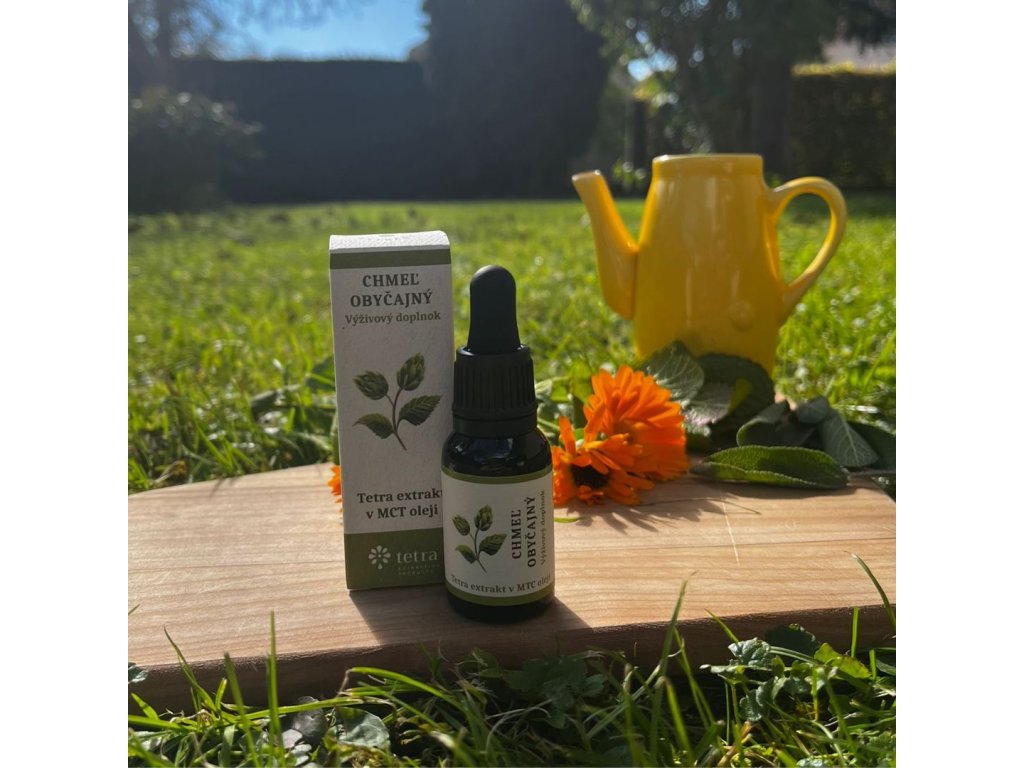 Terapeutické kvapky zo šišiek chmeľu obyčajného (2,5%/375mg) v MTC – C8 oleji 